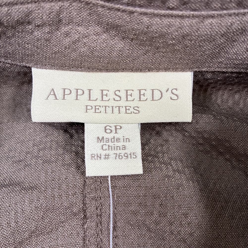 NWT Appleseed’s Brown Button Front Shirt Dress Drawstring Waist Size 6P Charity - Picture 9 of 13